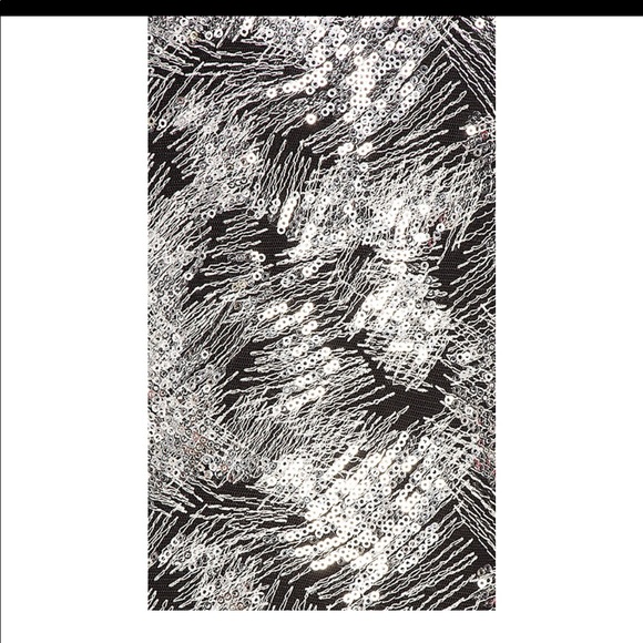 NBD Sloane Black White Silver Metallic Mini Dress - Picture 4 of 9